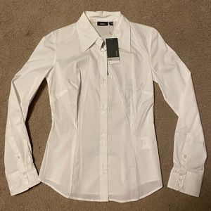 Mexx white long sleeve button down, size 4